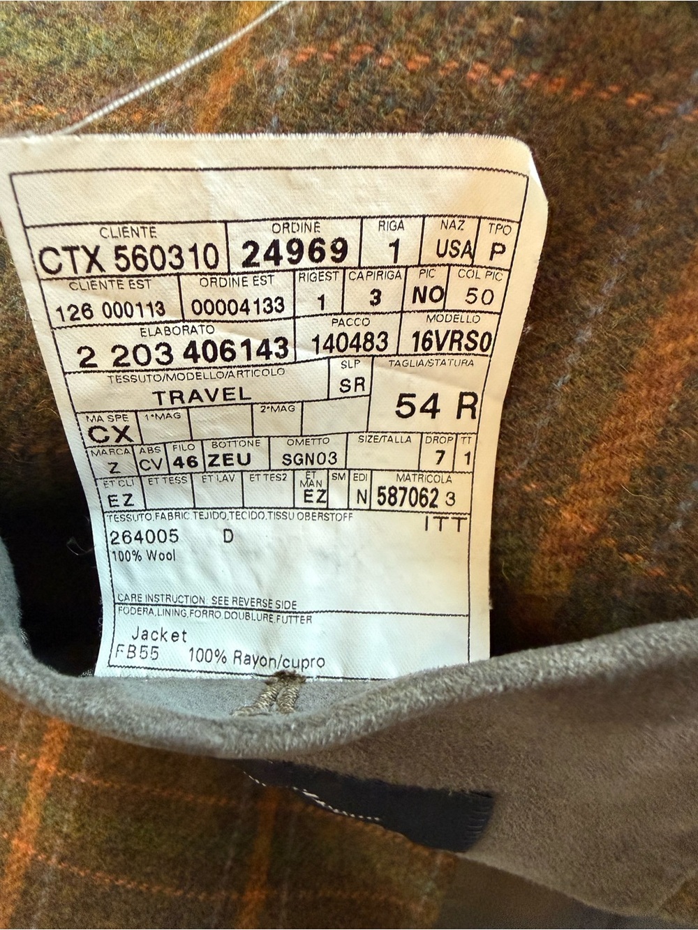 Ermenegildo Zegna Green Plaid Sport Coat with Tan & Orange Windowpane - Picture 11 of 15